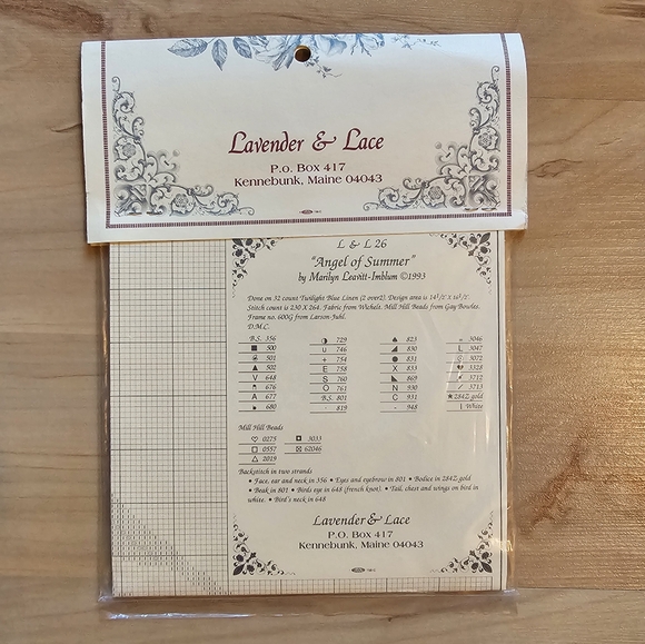 Lavender & Lace Cross Stitch Chart "Angel of Summer" - Picture 2 of 2